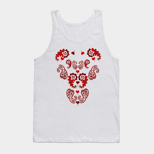 Paisley and Hearts Tank Top by Gravityx9